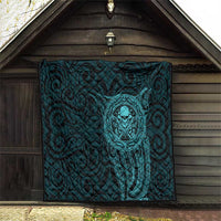 New Zealand Skull Darts Quilt Aotearoa Maori Chest Tattoo Stylized Teal - Polynesian Pride