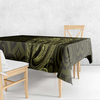 New Zealand Skull Darts Tablecloth Aotearoa Maori Chest Tattoo Stylized Gold - Polynesian Pride