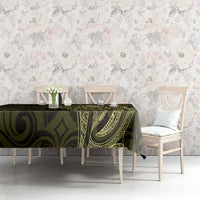 New Zealand Skull Darts Tablecloth Aotearoa Maori Chest Tattoo Stylized Gold - Polynesian Pride