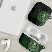 New Zealand Skull Darts AirPods Case Aotearoa Maori Chest Tattoo Stylized Green LT14 - Polynesian Pride