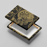 New Zealand Darts Canvas Wall Art Skull In Dart We Trust Maori Pattern - Polynesian Pride