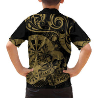 New Zealand Darts Kid Hawaiian Shirt Skull In Dart We Trust Maori Pattern - Polynesian Pride