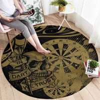 New Zealand Darts Round Carpet Skull In Dart We Trust Maori Pattern LT14 - Polynesian Pride