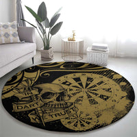 New Zealand Darts Round Carpet Skull In Dart We Trust Maori Pattern LT14 - Polynesian Pride