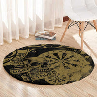 New Zealand Darts Round Carpet Skull In Dart We Trust Maori Pattern LT14 - Polynesian Pride