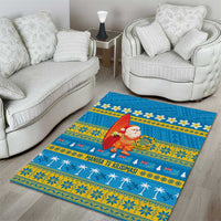 Tuvalu Christmas Area Rug Cute Santa Manuia te Kilisimasi - Polynesian Pride