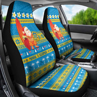 Tuvalu Christmas Car Seat Cover Cute Santa Manuia te Kilisimasi - Polynesian Pride