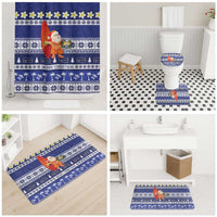 Nauru Christmas Bathroom Set Cute Santa Coat Of Arms Merry Xmas - Polynesian Pride