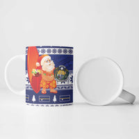 Nauru Christmas Ceramic Mug Cute Santa Coat Of Arms Merry Xmas - Polynesian Pride