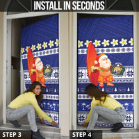Nauru Christmas Door Cover Cute Santa Coat Of Arms Merry Xmas - Polynesian Pride
