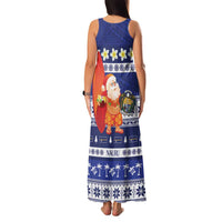 Nauru Christmas Family Matching Tank Maxi Dress and Hawaiian Shirt Cute Santa Coat Of Arms Merry Xmas LT14 - Polynesian Pride