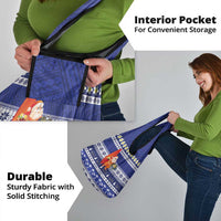 Nauru Christmas Grocery Bag Cute Santa Coat Of Arms Merry Xmas - Polynesian Pride