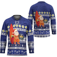 Nauru Christmas Hockey Jersey Cute Santa Coat Of Arms Merry Xmas LT14 - Polynesian Pride