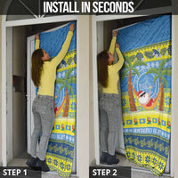 Palau Christmas Door Cover Chilling Santa Ungil Kurismas - Polynesian Pride