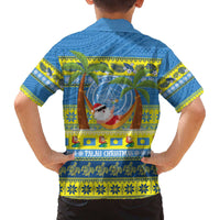 Palau Christmas Family Matching Off The Shoulder Long Sleeve Dress and Hawaiian Shirt Chilling Santa Ungil Kurismas - Polynesian Pride