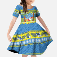Palau Christmas Family Matching Off The Shoulder Long Sleeve Dress and Hawaiian Shirt Chilling Santa Ungil Kurismas - Polynesian Pride