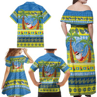 Palau Christmas Family Matching Off Shoulder Maxi Dress and Hawaiian Shirt Chilling Santa Ungil Kurismas - Polynesian Pride