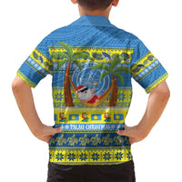 Palau Christmas Family Matching Summer Maxi Dress and Hawaiian Shirt Chilling Santa Ungil Kurismas - Polynesian Pride