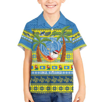 Palau Christmas Family Matching Summer Maxi Dress and Hawaiian Shirt Chilling Santa Ungil Kurismas - Polynesian Pride