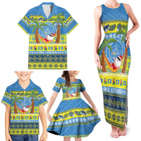 Palau Christmas Family Matching Tank Maxi Dress and Hawaiian Shirt Chilling Santa Ungil Kurismas - Polynesian Pride