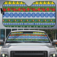 Solomon Islands Christmas Auto Sun Shade The Solomons Melanesian Meri Krismas - Polynesian Pride