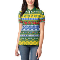 Solomon Islands Christmas Women Polo Shirt The Solomons Melanesian Meri Krismas - Polynesian Pride