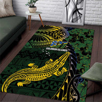 Solomon Islands Area Rug 677 Proud Crocodile Melanesian Pattern - Polynesian Pride