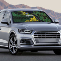 Solomon Islands Auto Sun Shade 677 Proud Crocodile Melanesian Pattern - Polynesian Pride