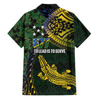 Solomon Islands Family Matching Off Shoulder Maxi Dress and Hawaiian Shirt 677 Proud Crocodile Melanesian Pattern - Polynesian Pride