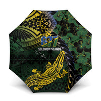 Solomon Islands Umbrella 677 Proud Crocodile Melanesian Pattern - Polynesian Pride