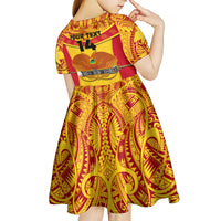 Custom Papua New Guinea Rugby Kid Short Sleeve Dress 2023 Go Kumuls Pacific Dynamic Style LT14 - Polynesian Pride