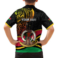 Personalised Vanuatu Unity Day Family Matching Tank Maxi Dress and Hawaiian Shirt 29 November Coat Of Arms With Flag Style LT14 - Polynesian Pride