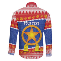 Personalized The Philippines Christmas Family Matching Short Sleeve Bodycon Dress and Hawaiian Shirt Pilipinas Parol - Maligayang Pasko!