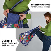 Guam Christmas Grocery Bag Poinsettia With Bougainvillea - Felis Pasgua!