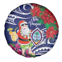 Guam Christmas Spare Tire Cover Poinsettia With Bougainvillea - Felis Pasgua!