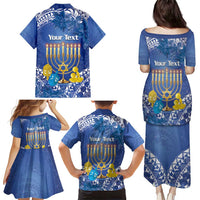 Personalised Hanukkah Jewish Festival Family Matching Puletasi and Hawaiian Shirt It's Lit - Polynesian Pattern LT14 - Polynesian Pride