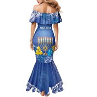 Personalised Hanukkah Jewish Festival Mermaid Dress It's Lit - Polynesian Pattern