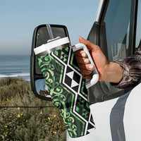 Green Aotearoa Tumbler With Handle Taniko Motifs With Paua Shell Kowhaiwhai