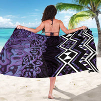 Purple Aotearoa Sarong Taniko Motifs With Paua Shell Kowhaiwhai