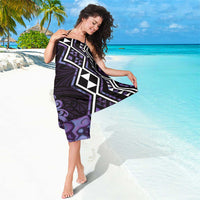 Purple Aotearoa Sarong Taniko Motifs With Paua Shell Kowhaiwhai