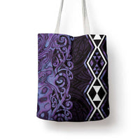 Purple Aotearoa Tote Bag Taniko Motifs With Paua Shell Kowhaiwhai - Polynesian Pride