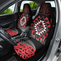 Aotearoa Kiwi Taniko Car Seat Cover Silver Fern With Maori Koru Pattern