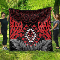 Aotearoa Kiwi Taniko Quilt Silver Fern With Maori Koru Pattern LT14 - Polynesian Pride