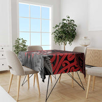 Aotearoa Kiwi Taniko Tablecloth Silver Fern With Maori Koru Pattern LT14 - Polynesian Pride