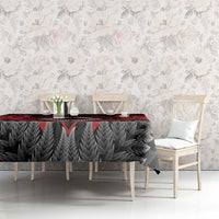 Aotearoa Kiwi Taniko Tablecloth Silver Fern With Maori Koru Pattern LT14 - Polynesian Pride