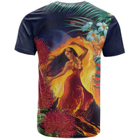 Hawaii Kilauea Big Islands T Shirt Pele Goddess With Tropical Flowers
