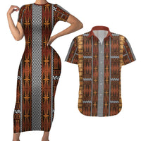 Malo e Lelei Tonga Couples Matching Short Sleeve Bodycon Dress and Hawaiian Shirt Tongan Ngatu Tapa Cloth - Polynesian Pride