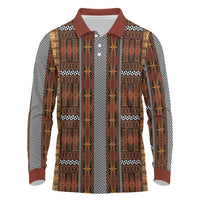 Malo e Lelei Tonga Long Sleeve Polo Shirt Tongan Ngatu Tapa Cloth - Polynesian Pride