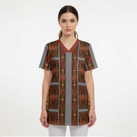 Malo e Lelei Tonga Scrub Top Tongan Ngatu Tapa Cloth - Polynesian Pride