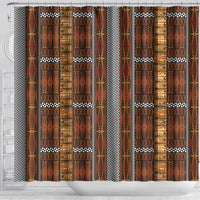 Malo e Lelei Tonga Shower Curtain Tongan Ngatu Tapa Cloth LT14 - Polynesian Pride